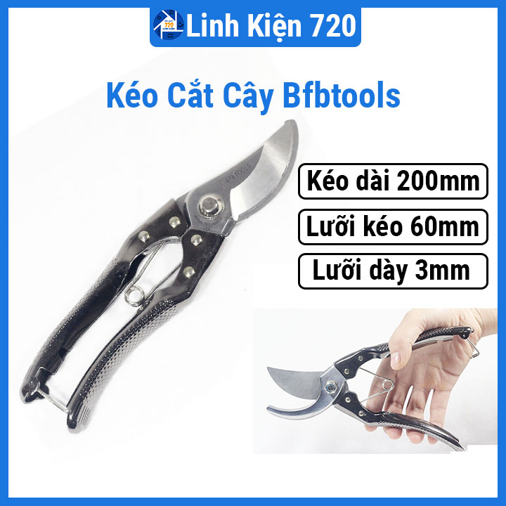 Kéo cắt cành cây Bfbtools vừa lòng bàn tay, có chốt bảo vệ dễ cầm nắm