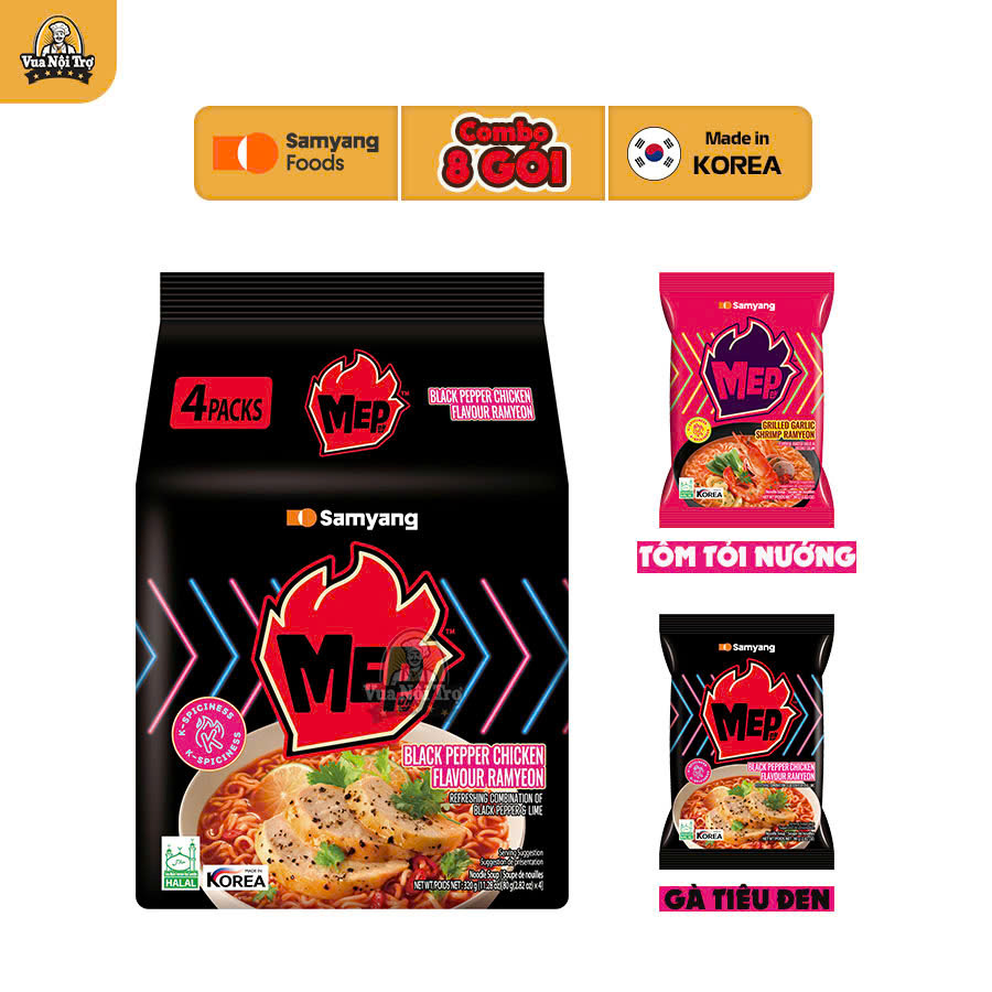 [8 Gói] Mì MEP Samyang Hàn Quốc 80g/gói