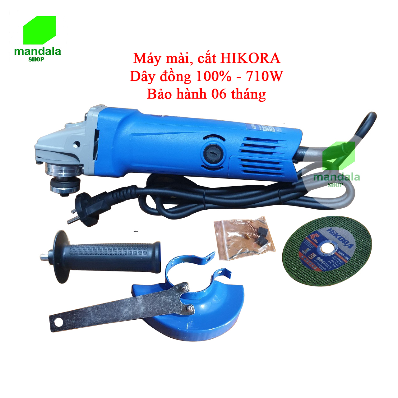 Máy mài, máy cắt hikora 100mm 710w dây đồng 100%