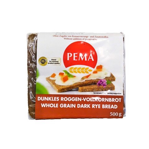 BÁNH MÌ ĐEN NGUYÊN CÁM PEMA SCHWARZBROT 500G nhập khẩu từ Đức- an toàn cho người bị tiểu đường