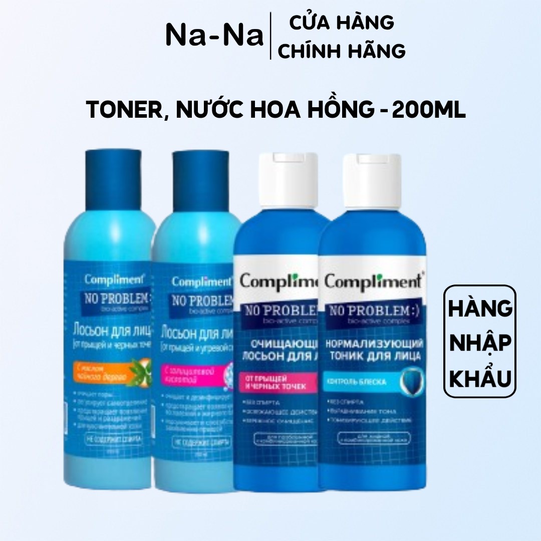 Toner BHA Compliment No Problem làm sạch sâu, kiềm dầu, giảm mụn, mờ thâm 200ml
