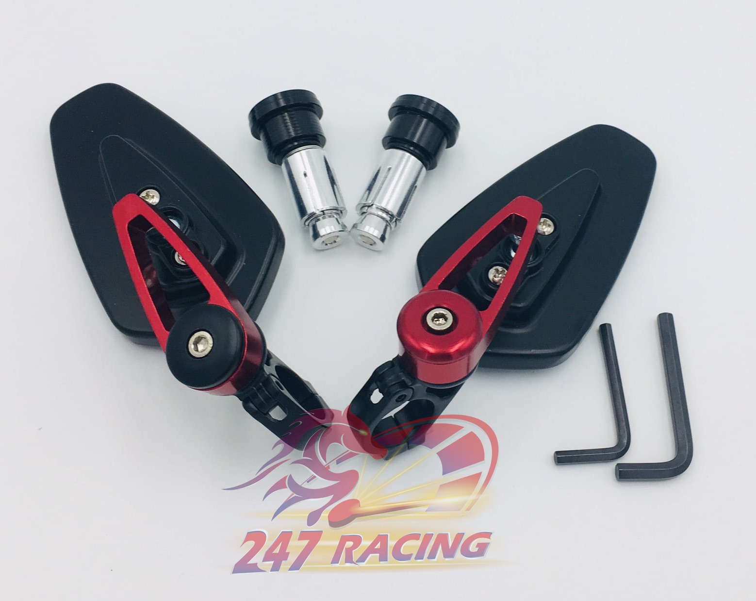 Cặp kính gù lá CRG gắn gi đông xe máy.moto.pkl màu Đỏ