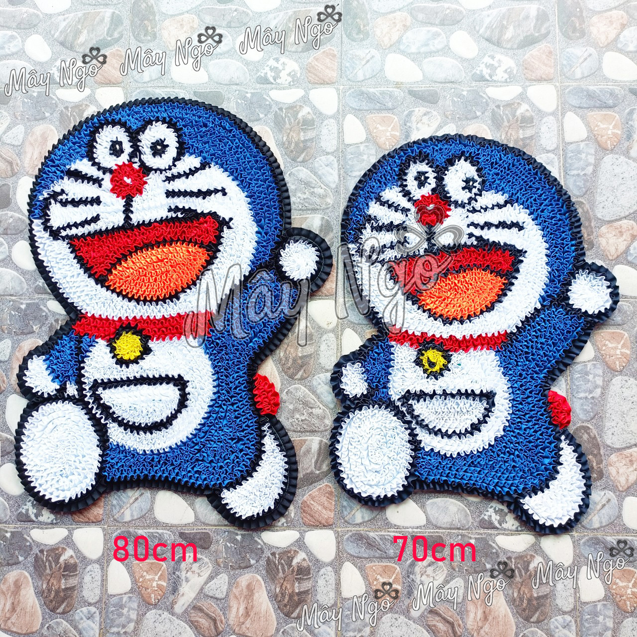 Thảm lau chân DORAEMON, thảm trang trí hoạt hình thủ công cao cấp