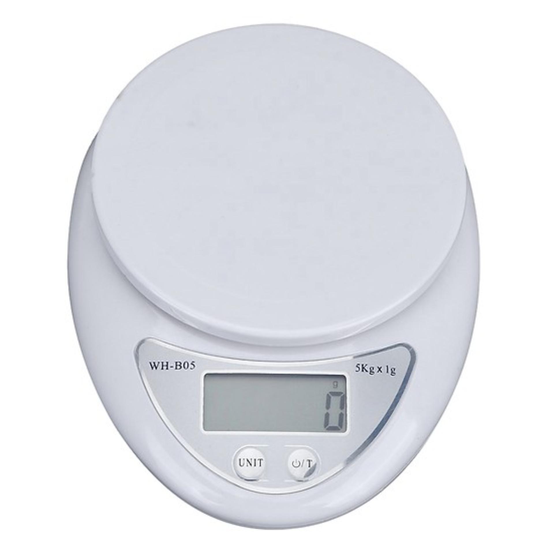 Cân điện tử thực phẩm cho nhà bếp 5kg - cân tiểu ly điện tử kèm pin siêu tiện lợi ( hình tròn)