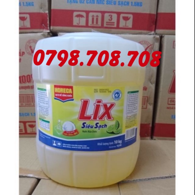 Nước rửa chén lix sieu sạch can 9.5kg
