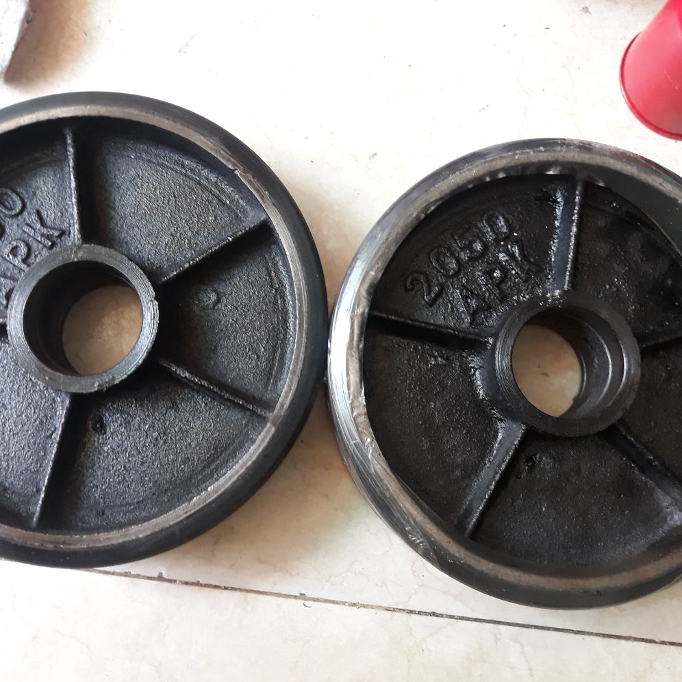 Bộ 2 bánh xe nâng tay 200×50 pu đen