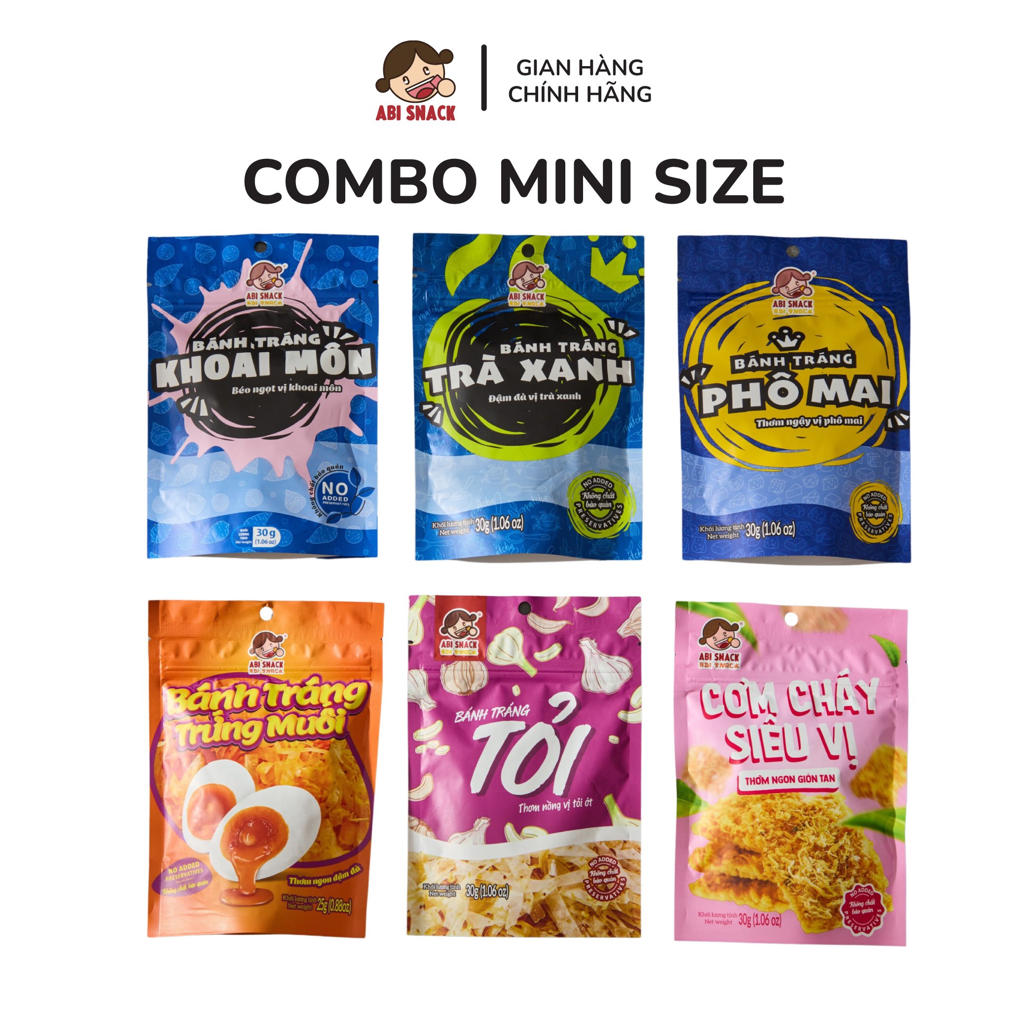 Combo mini size - bánh tráng abi snack