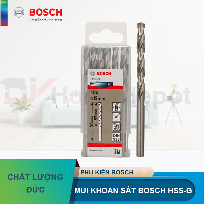Mũi khoan sắt bosch hss-g 6mm