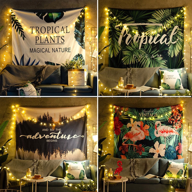 Thảm treo tường/ Vải treo tường decor/ Khăn trải sofa/ Khăn trải bàn (150x130cm, tặng móc treo)