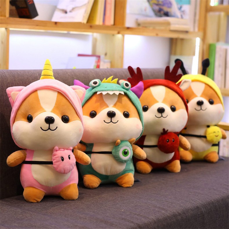 Gấu Bông Sóc Shiba Cosplay Ngộ Nghĩnh Đáng Yêu