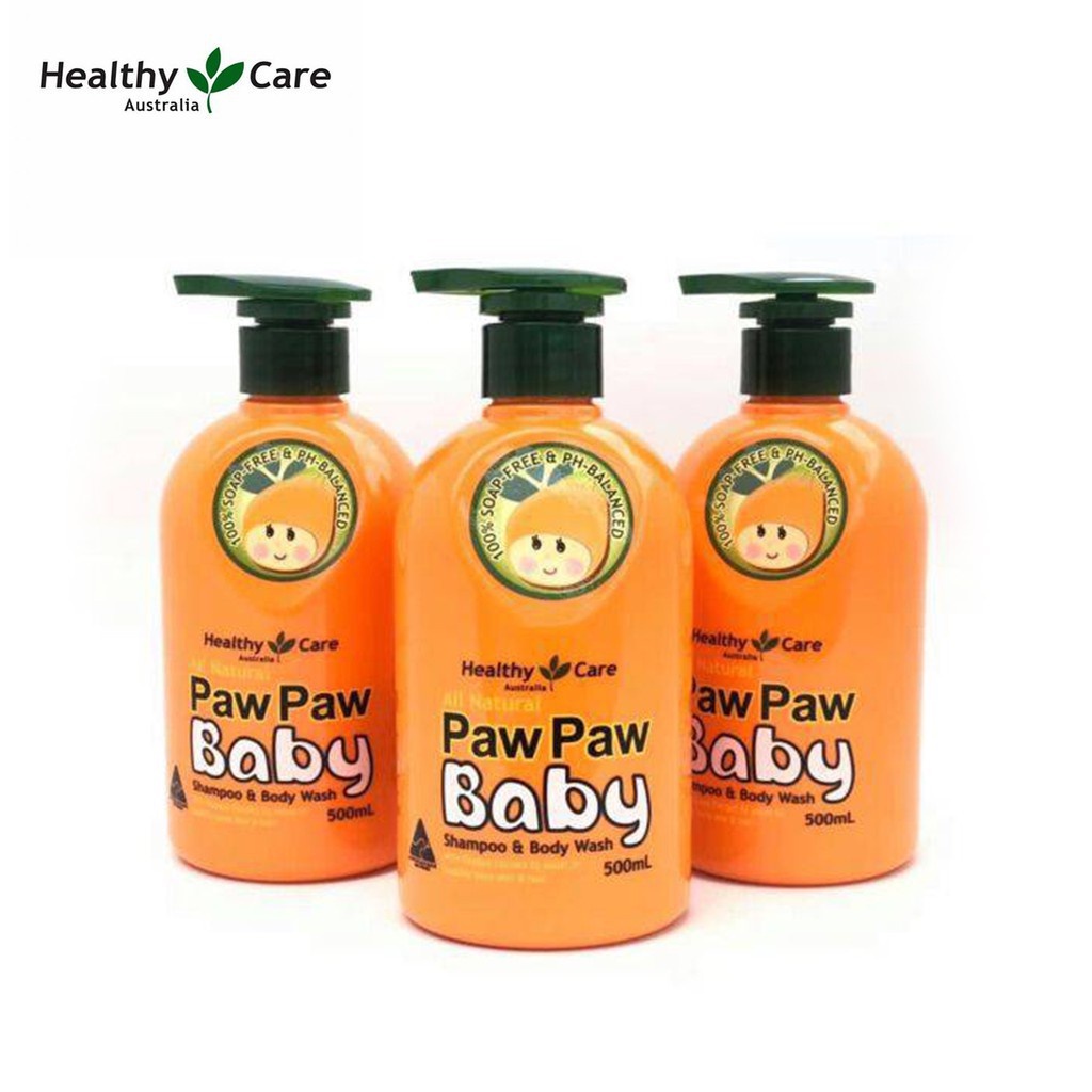 Sữa tắm gội đu đủ Paw Paw Baby Healthy Care cho bé chai 500ml