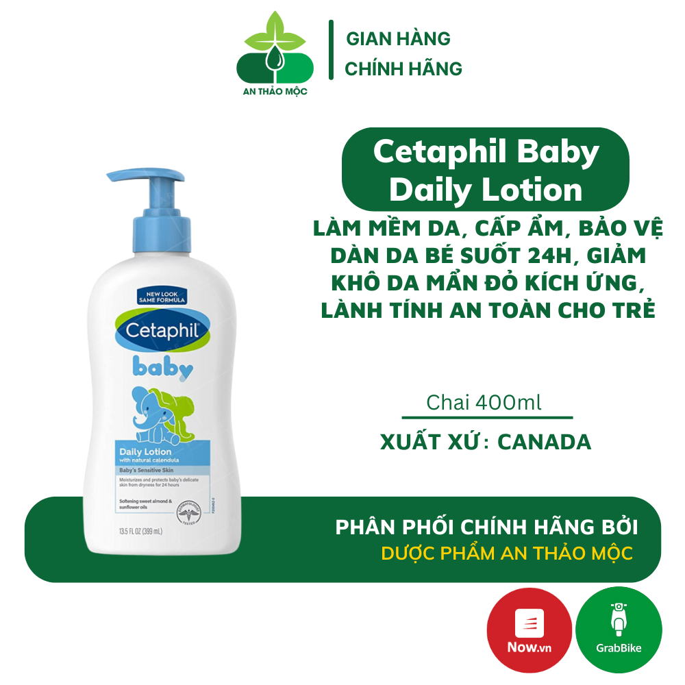 Sữa Dưỡng Thể Cho Bé Cetaphil Baby Daily Lotion Giúp Làm Mềm Da Cấp Ẩm Bảo