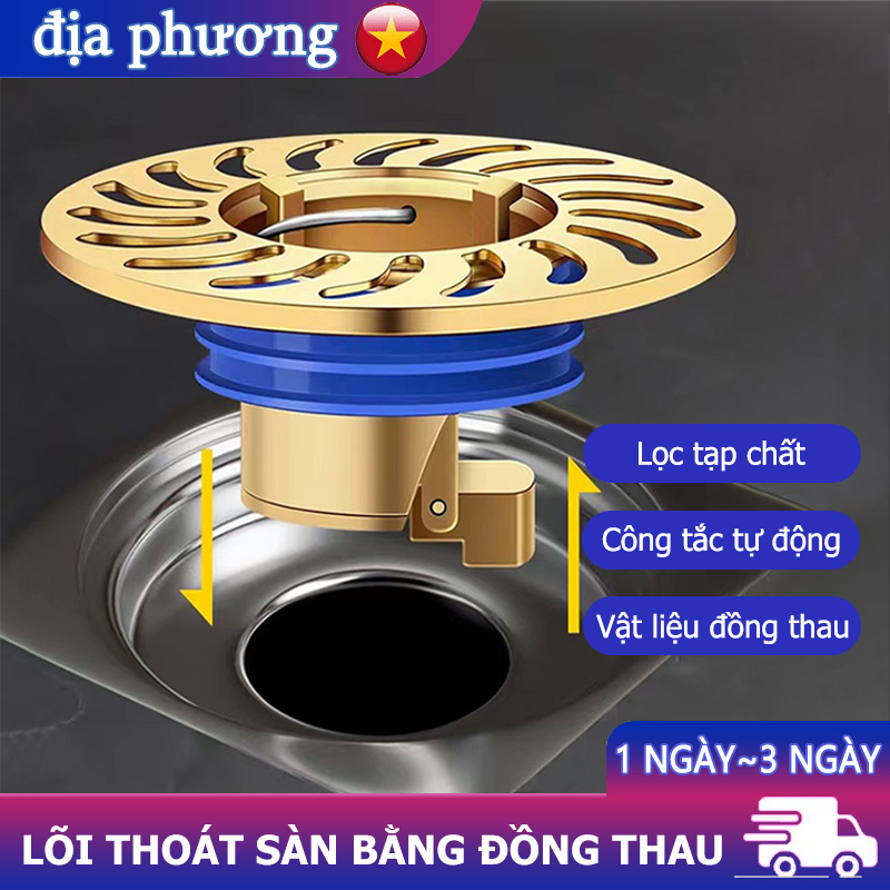 Lõi thoát nước sàn bằng đồng thau đa năng ống thoát nước sàn phòng tắm lớn có thể tháo rời khử mùi nút xả nước nhanh một chiều bộ lọc bồn cầu phụ kiện khử mùi phòng tắm ống thoát nước sàn vòi hoa sen