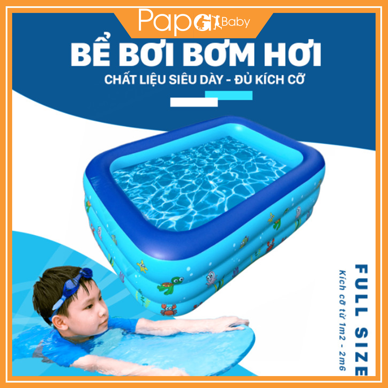 Bể Bơi Cho Bé - Vừa Chơi, Tắm Trong Nhà, Nhiều Kích Thước, Chất Liệu PVC - Bể bơi thành cao cho bé, Hồ bơi cho bé