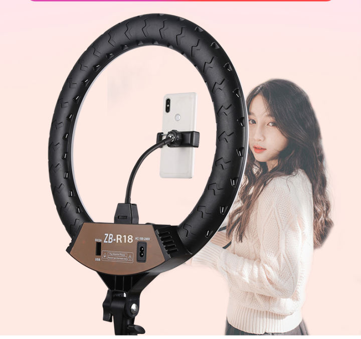 [HCM][Nhanh Tay- Đặt Ngay] Đèn Livestream Giá Rẻ Đèn Led Livestream ZB-R18 Cao Cấp  Rộng 45cm Chân Đèn Cao 2m 3 Chế Độ Sáng Kèm Gương Sịn Sò Có Thể Xoay 360 Độ Quay Mọi Góc Cạnh Thích Hợp Chiếu Sáng Studio Make Up Chụp Hình Quay Vlog…Bh 12 Th.