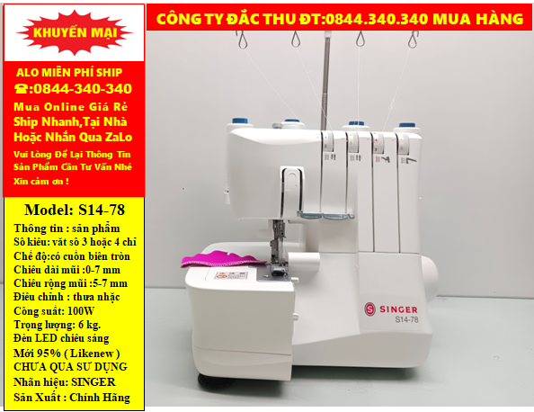 Máy vắt sổ gia đình singer 4 ống chỉ, vắt sổ 3 chỉ,vắt sổ 4 chỉ,se bèo