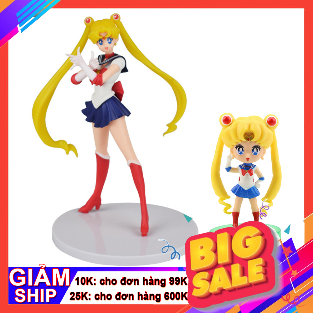 [HCM]Bộ 02 mô hình thủy thủ mặt trăng - Sailor Moon (Xanh đậm)