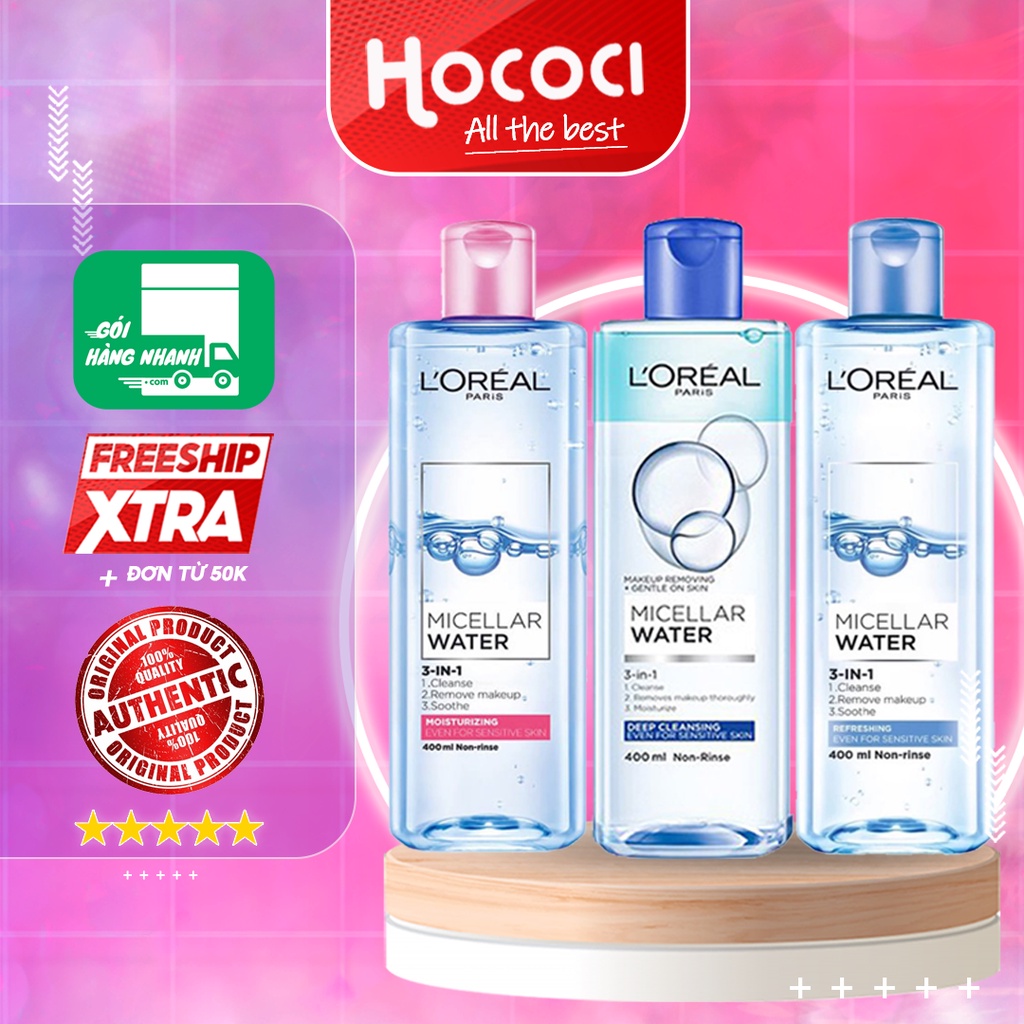 ✅ nước tẩy trang loreal - l'oreal paris 3-in-1 micellar water