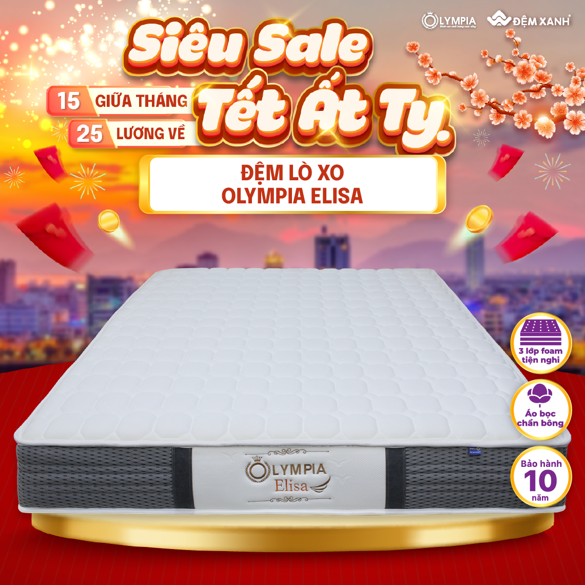 Đệm lò xo Olympia Elisa