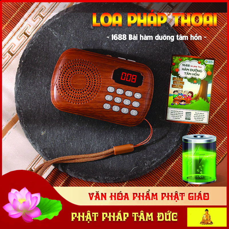 Loa Pháp Thoại 1688 Bài Hàm Dưỡng Tâm Hồn, Loa học tiếng anh, Loa bluetooth 5.0 - Đa kết nối, siêu trầm ấm, phong cách cổ điển