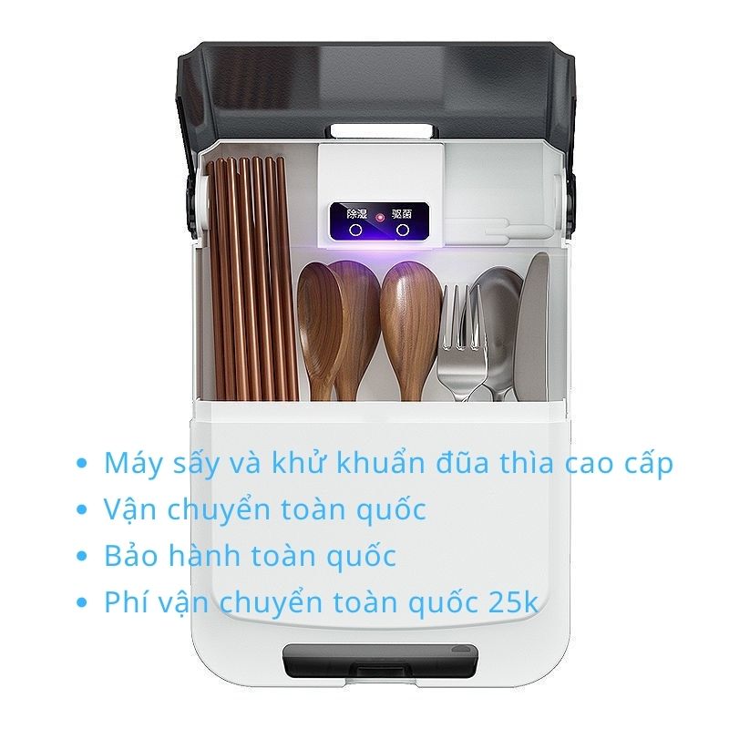 Máy sấy và khử vi khuẩn đũa thìa treo tường - hộp đũa thìa thông minh khử trùng bằng tia uv - ống đựng đũa khử khuẩn thông minh - kệ đựng đũa muỗng thông minh có chức năng khử khuẩn - máy sấy đũa thìa