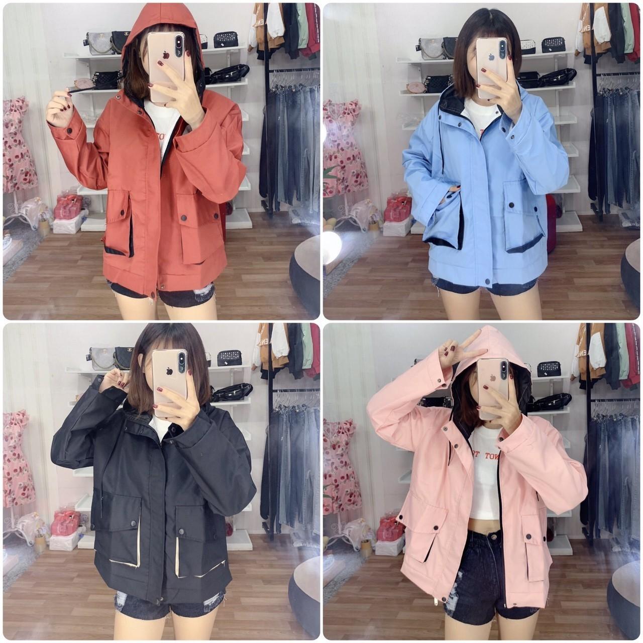 Áo khoác kaki nữ 2 lớp túi hộp cực đẹp hàng đang bán chạy nhất 2019 A555