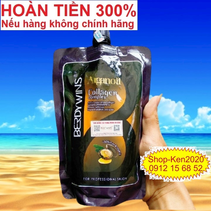 Kem hấp ủ tóc Berdywins Argan Oil Collagen Complex 500ml phục hồi tóc siêu mượt