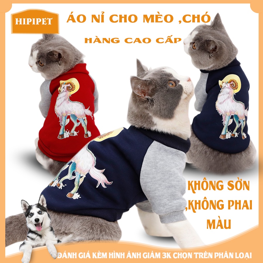 Áo cho mèo con . mèo to .chó từ 1 -14kg vải nỉ cao cấp hoạ tiết huơu noel nhiều màu sắc