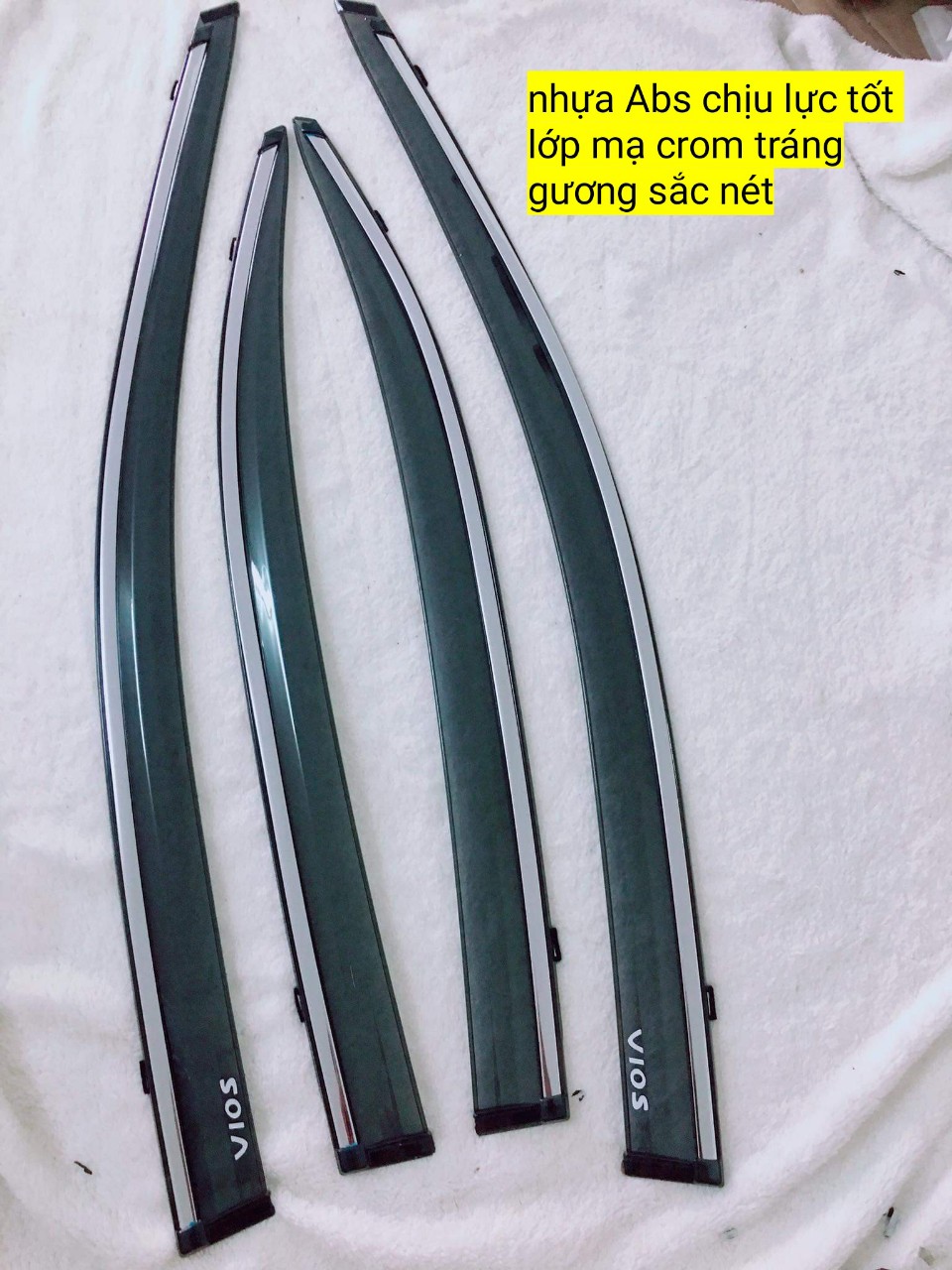 Bộ 4 cánh vè che mưa chỉ mạ xe Toyota Vios 2019-2022, LOẠI DÀY, BỌC HỘP UY TÍN