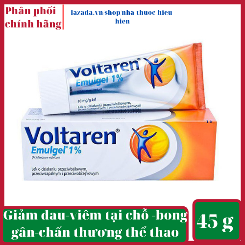 Hỗ trợ điều trị viêm gân, viêm quanh khớp, vai, bàn tay, thấp khớp tại chỗ, viêm xương khớp cột sống, khớp ngoại vi, viêm sau chấn thương ở gân, dây chằng, cơ GEL BÔI VOLTAREN EMULGEL chứa  - Tuýp 20g