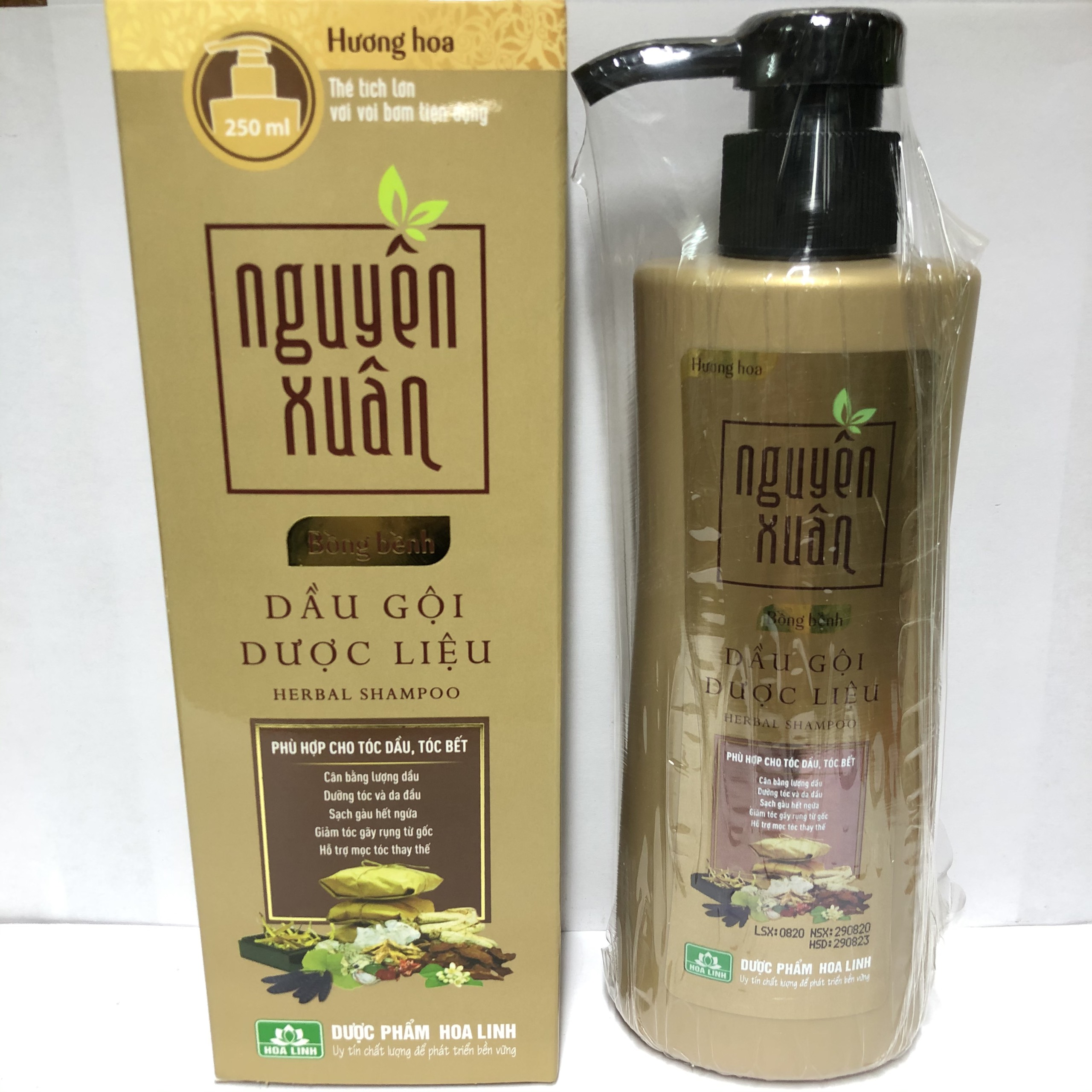Dầu gội dược liệu Nguyên Xuân Vàng - Dành cho người tóc dầu, tóc bết chai 250ml