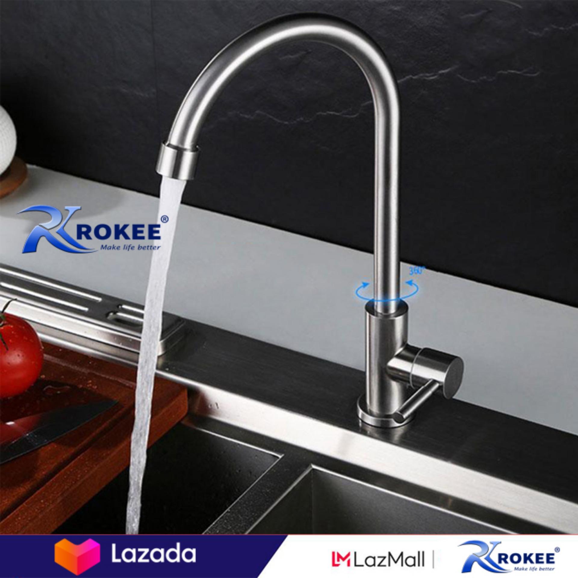 Vòi rửa chén lạnh inox sus 304 rokee - dl199i