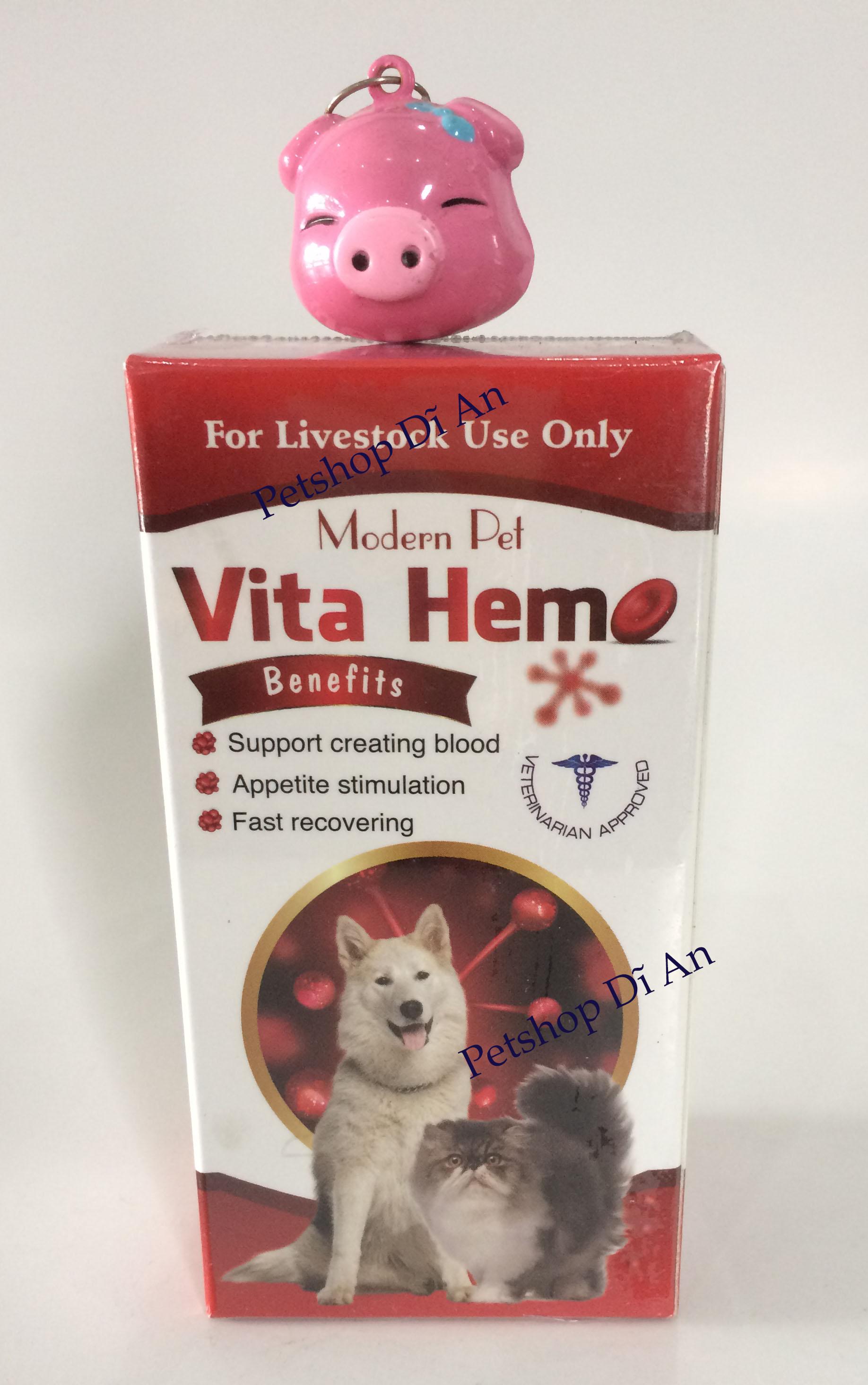 1 chai VITA HEMO giúp hỗ trợ tạo máu, kích thích thèm ăn và phục hồi nhanh cho thú cưng