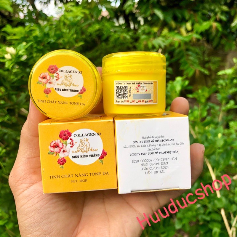 BÁN CHẠY -COMBO 2 HỘP Kem kích trắng X3 Collagen Đông Anh