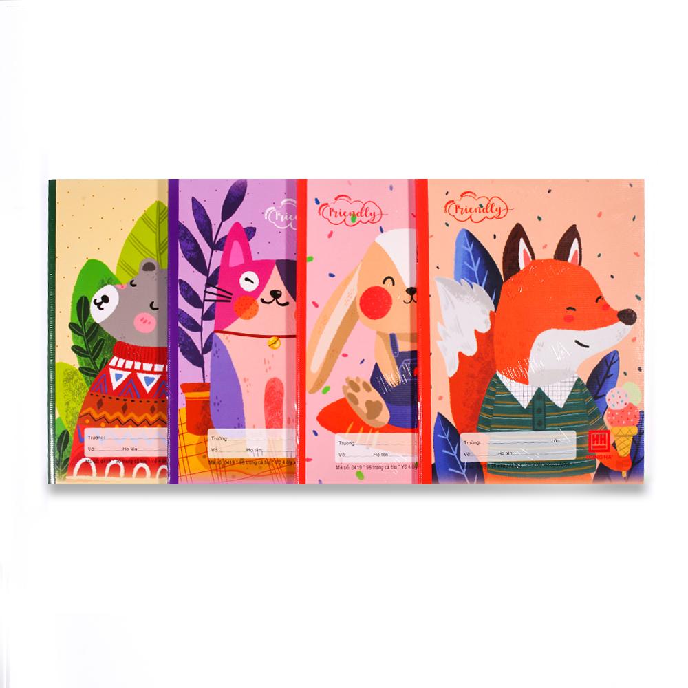 Vở 4 ô ly 96 trang Class Friendly Animal 0419 (5 quyển)