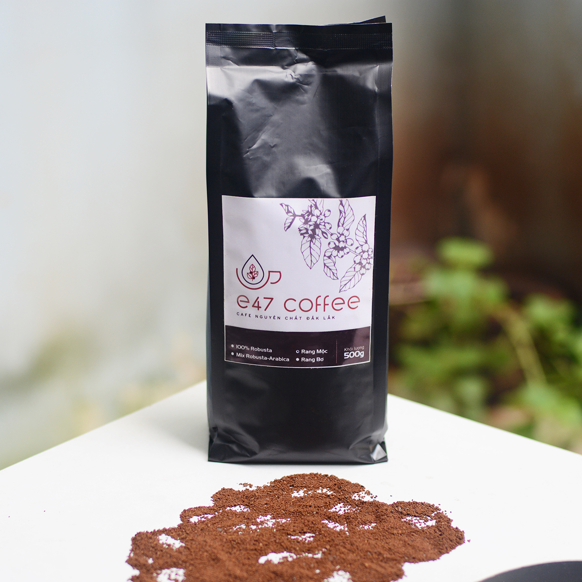 Cà phê robusta e47 coffee nguyên chất thượng hạng 100%, dùng pha máy, pha phin trọng lượng 500 gram