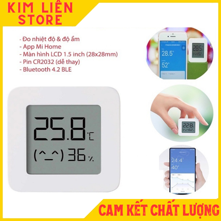Ẩm kế thông minh Xiaomi Mijia gen2 - Đồng hồ đo nhiệt độ, độ ẩm Bluetooth Mijia gen 2