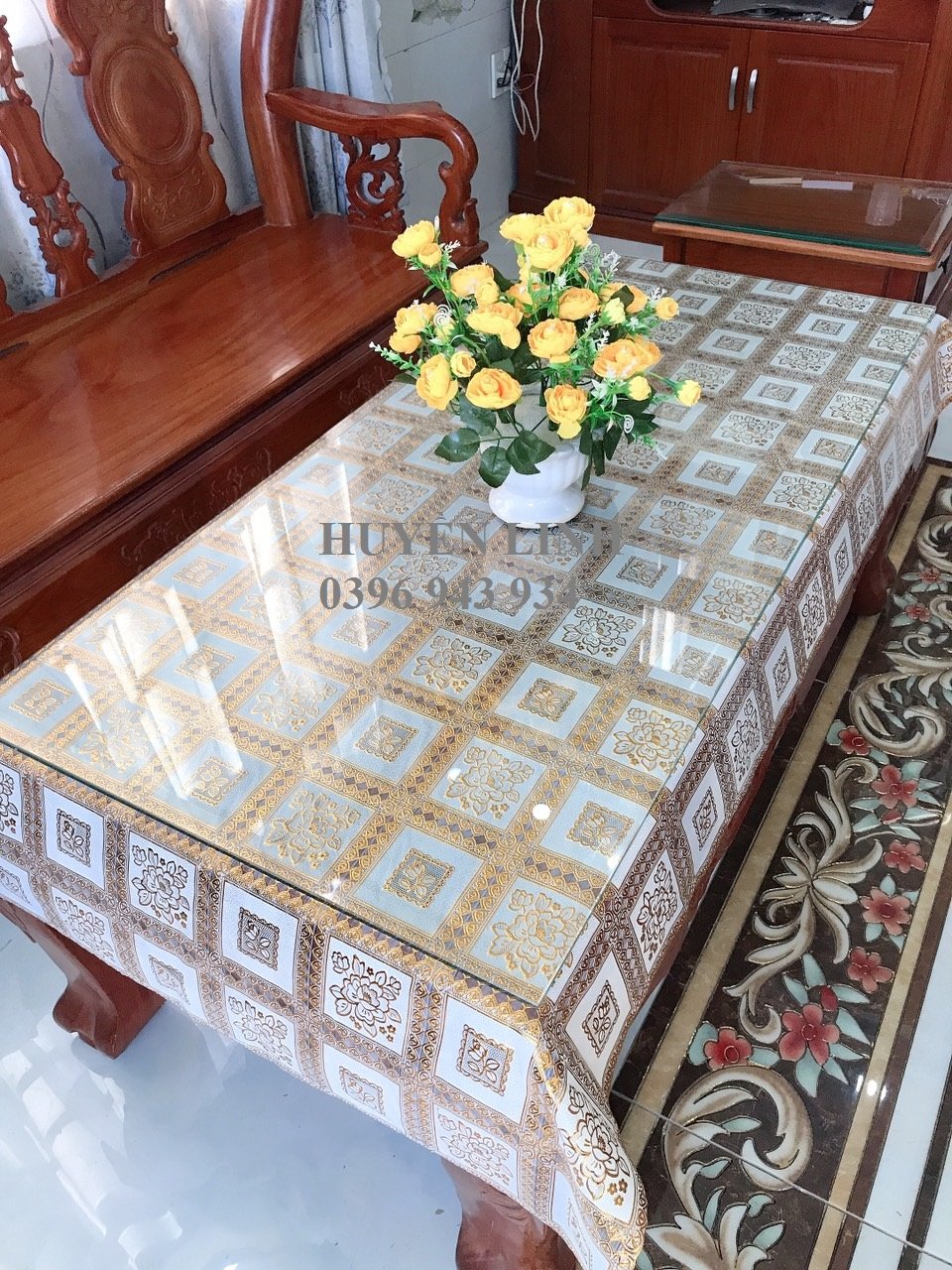 Khăn trải bàn phòng khách, khăn trải bàn nhựa PVC, khăn trải bàn chống thấm 80*160cm