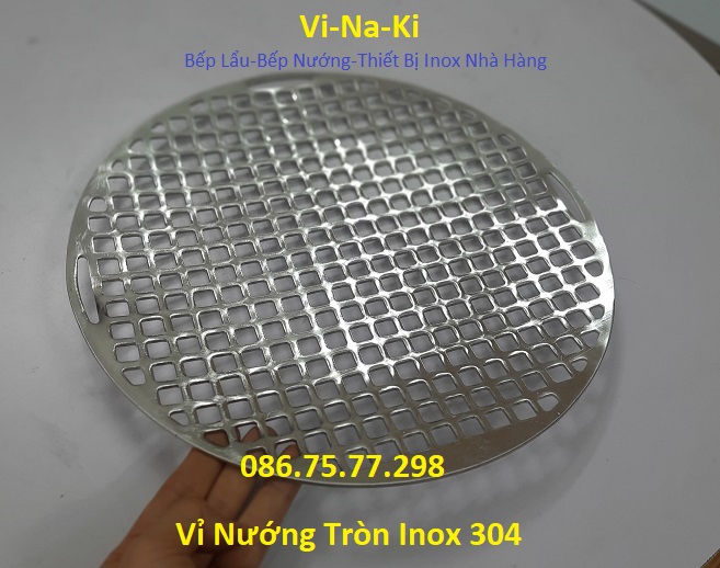 Vỉ nướng đột lỗ tròn inox 304, vỉ nướng chống dính bếp nướng than hoa, vỉ nướng than hoa giá rẻ