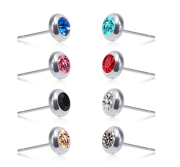 Bông Tai, Khuyên Tai Nam Kim Cương Sỏ Lỗ Unisex dành cho cả nam và nữ chất liệu Titan không gỉ, không gây kích ứng tai (1 Cặp)