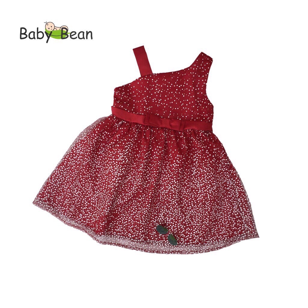 [Mã Lẻ Size Giảm Sâu] Váy Đầm Voan Dự Tiệc Phủ Lưới Lệch Vai Bé Gái BabyBean
