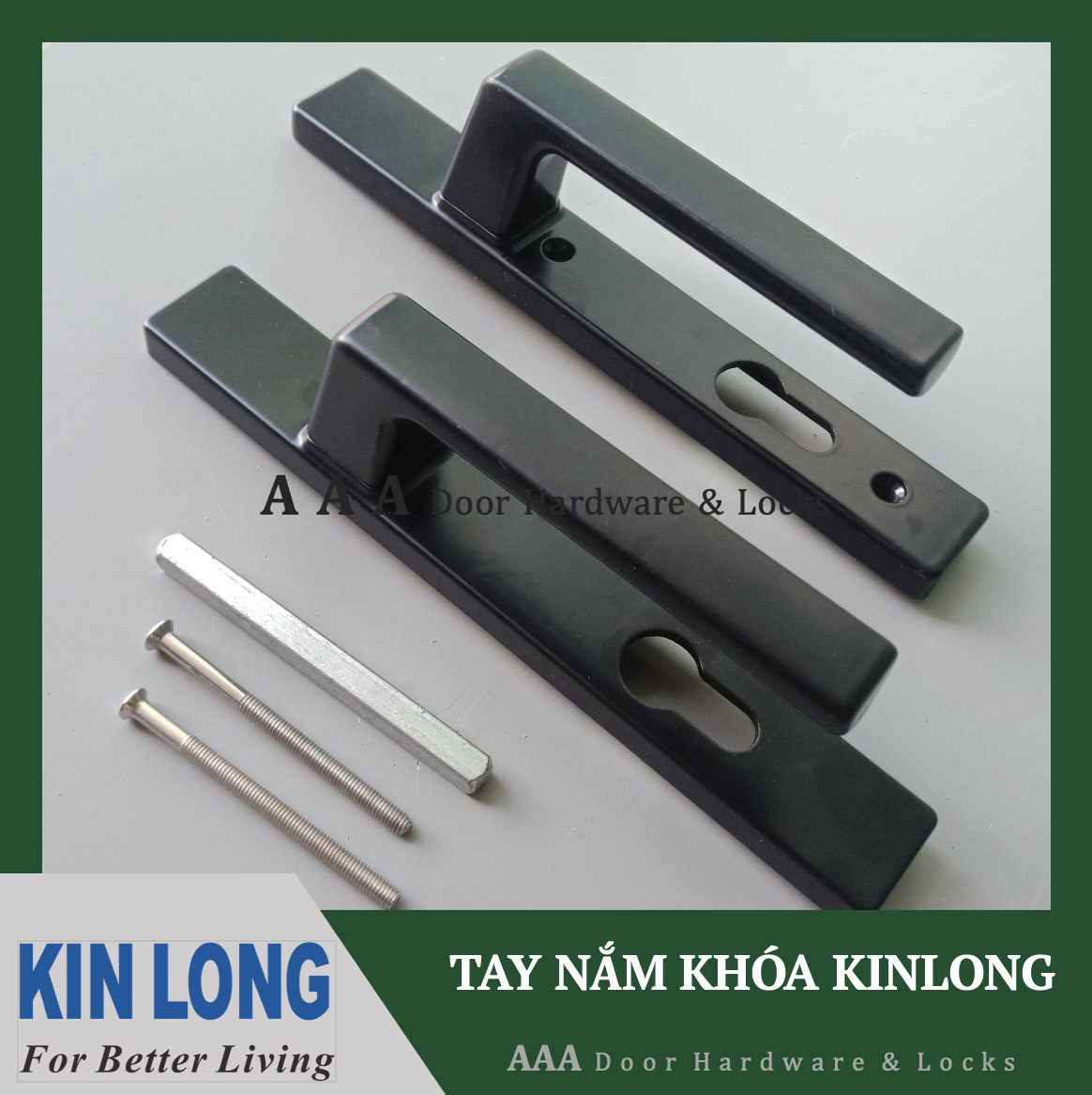 Cặp tay nắm cửa khoá đơn/đa điểm KinLong (Đen/Trắng) dùng cho cửa nhôm XingFa
