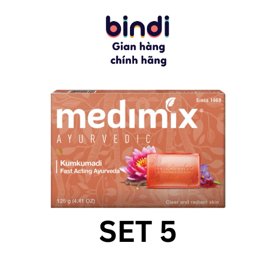  Set 5 Xà phòng Medimix Kumkumadi Nghệ Tây 125g bánh 