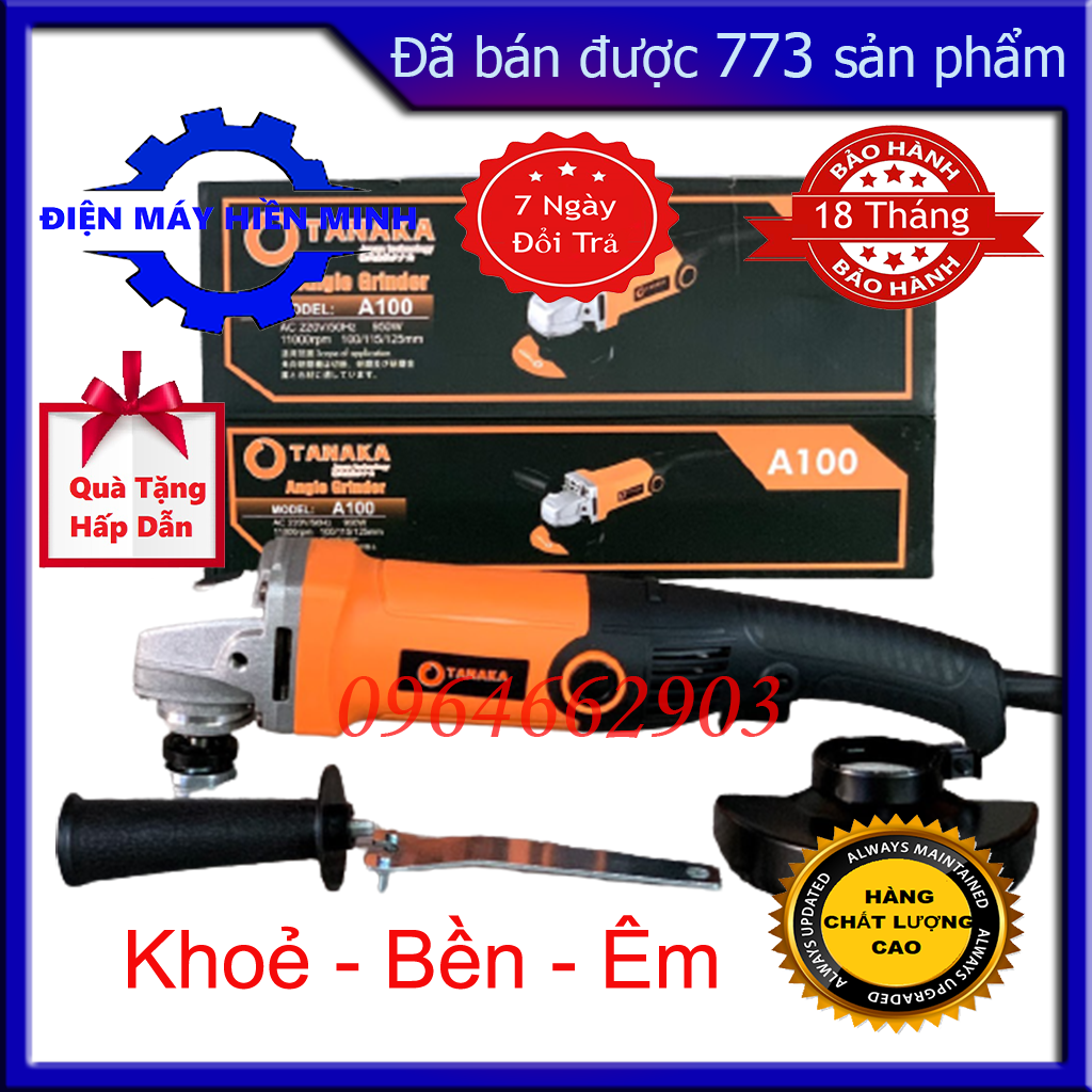 Máy cắt cầm tay Tanaka 950w mạnh mẽ bền bỉ, máy mài góc máy chà gỗ cao cấp