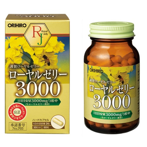 Thanh lý - Viên sữa ong chúa Orihiro Royal Jelly 3000mg (90 viên) - Nội địa Nhật