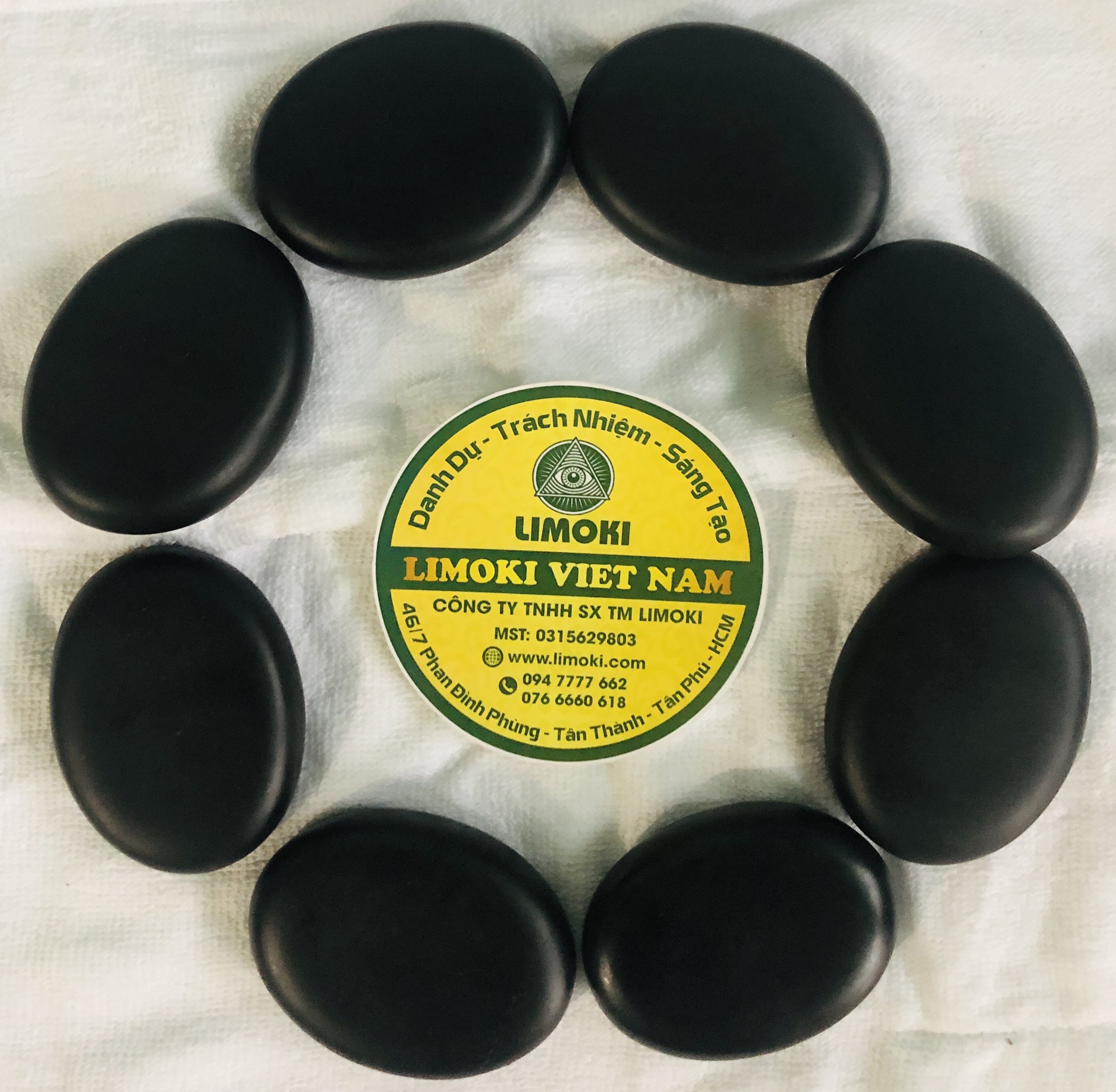 [HCM]Bộ 8 Viên Đá Nóng Massage Ovan Trung 6x8x1.8cm
