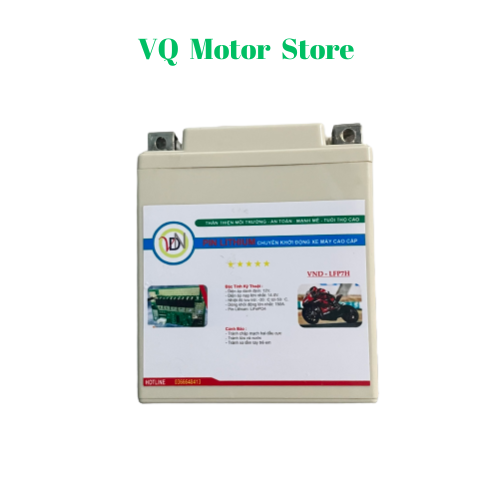 Ắc quy pin Lithium VND-LFP7H version 2 chuyên khởi động xe máy cao cấp- dung lượng 12V.7AH Bảo hành 6 tháng- VQ motor store