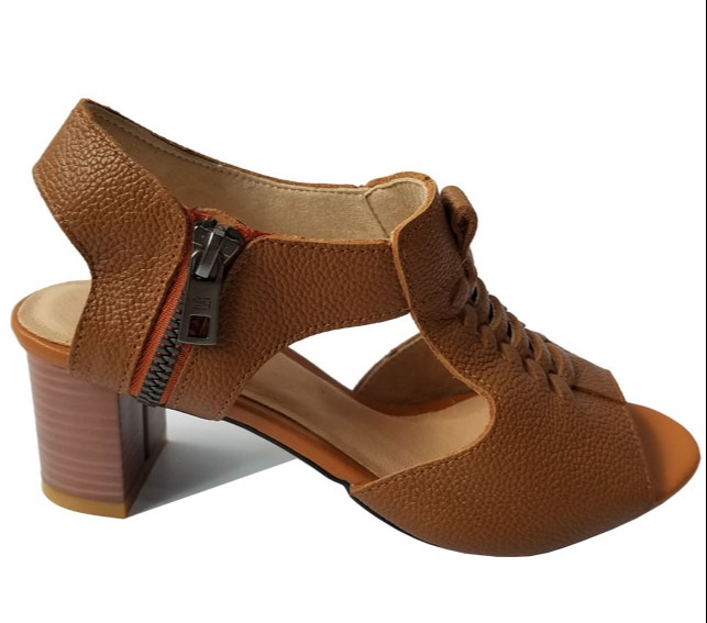 Giày sandal cao gót nữ da bò biggben gót 5 phân gcgb55