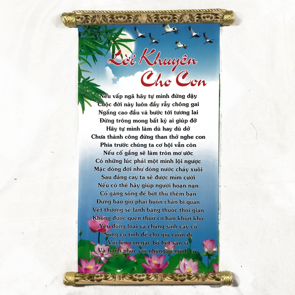 Tranh thư pháp chữ lời khuyên cho con, tranh treo tường nói về cuộc sống ý nghĩa treo vách trang trí