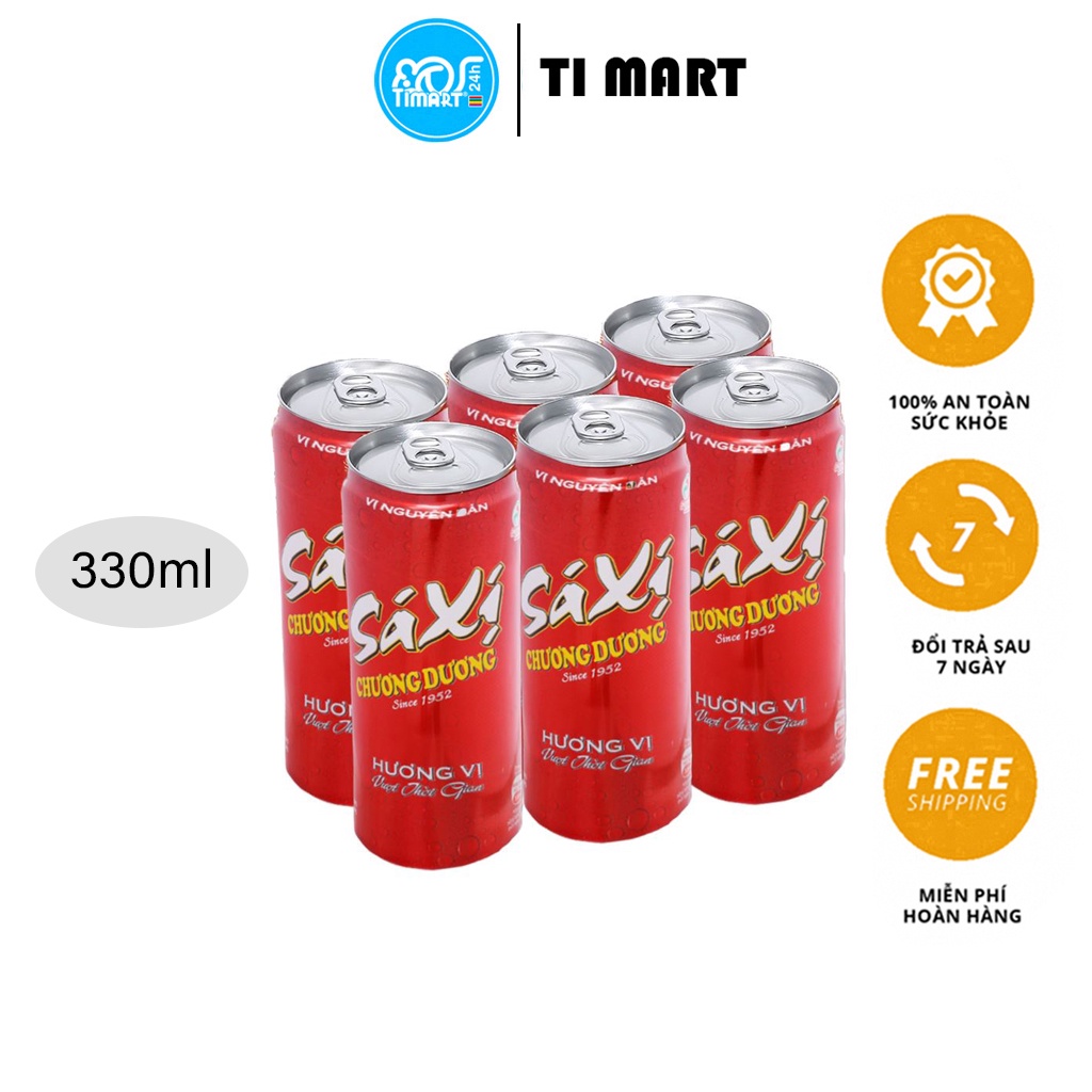 Lốc 6 lon sá xị Chương Dương Sleek 330ml